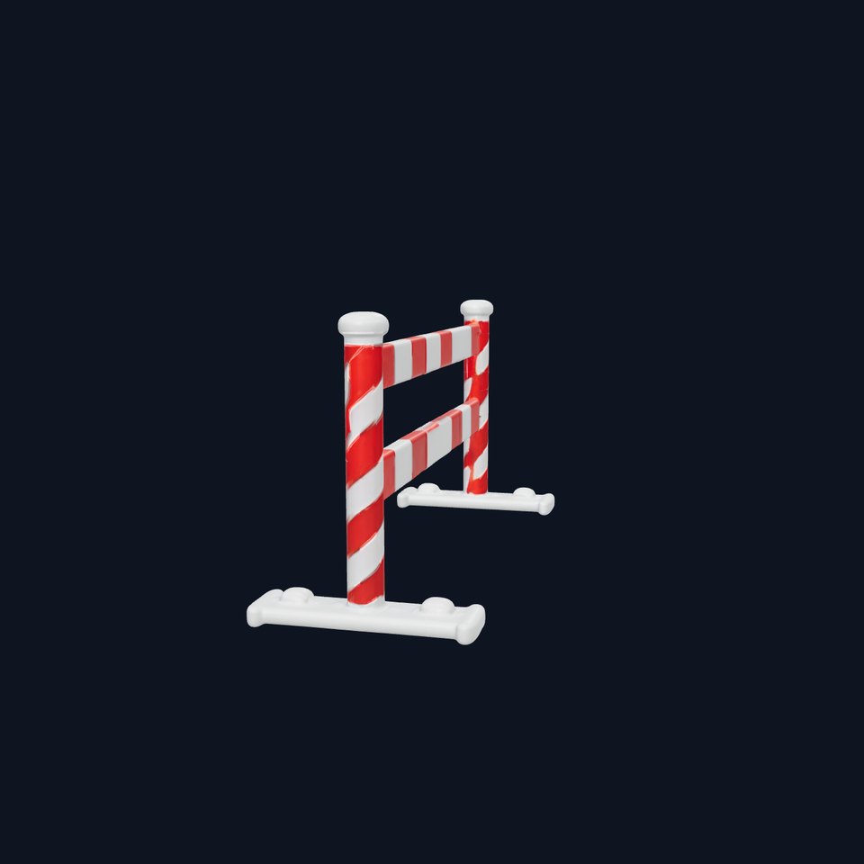 Red and White Traffic Barrier Model Pack